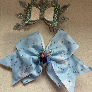 Frozen Themed Blue and Silver Kids Costume Bow